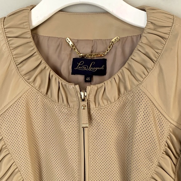 Luisa Spagnoli size 46 fine leather jacket - Picture 4 of 15